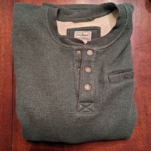 LL Bean Fleece Lined Waffle Henley